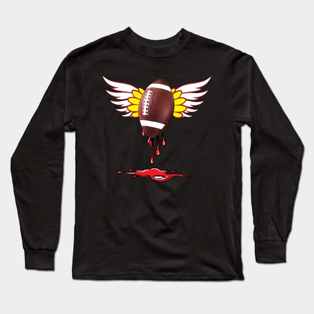 Football lover's bleeding heart Long Sleeve T-Shirt by nabeelahmed